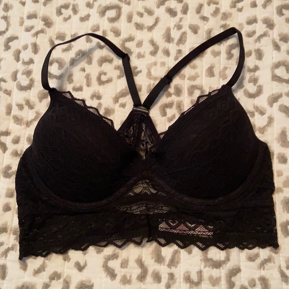 Black racer back bralette